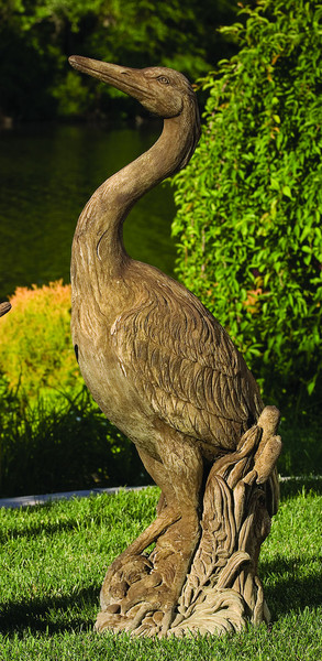 Garden Heron Cast Stone Sculpture Large Grand Scale Statuary